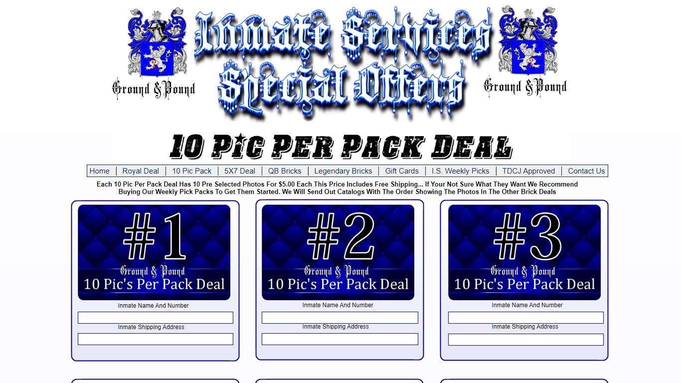 10 Pic's Per Pack Deal - Inmate Services